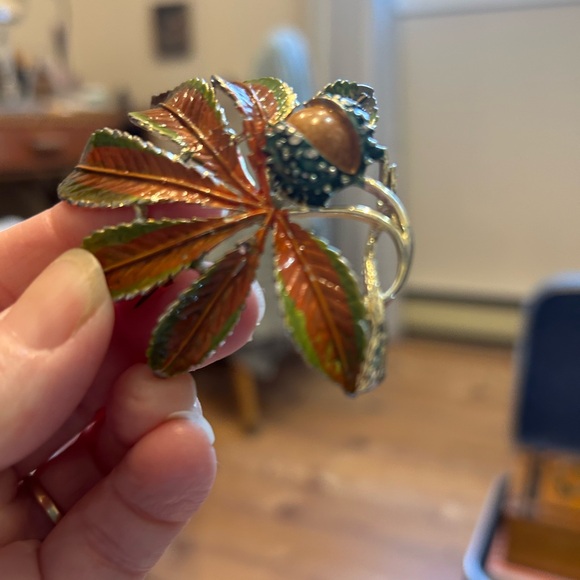 Signed leaf 1960’s rare brooch - Picture 4 of 5